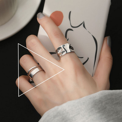 Ρυθμιζόμενα δαχτυλίδια σε ασήμι χρώμα - διαφορετικά μοντέλα