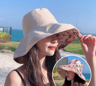 Ženski ležerni šešir s velikim obodom i printom