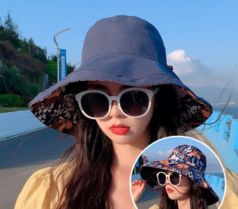 Ženski ležerni šešir s velikim obodom i printom