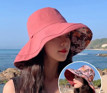 Ženski ležerni šešir s velikim obodom i printom