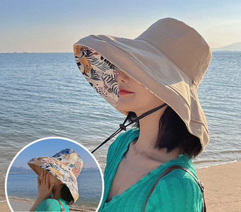 Ženski šešir za sunce širokog oboda s vezicama