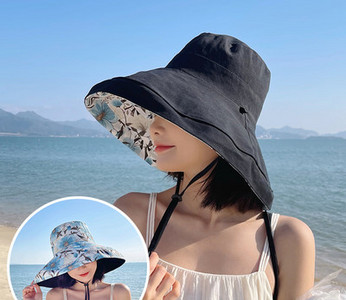 Ženski šešir za sunce širokog oboda s vezicama