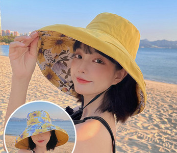 Ženski šešir za sunce širokog oboda s vezicama