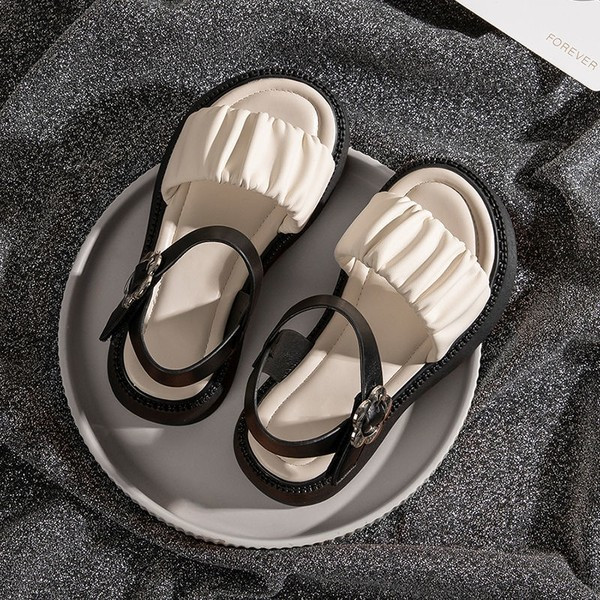 Детски летни сандали с равна подметка за момичета