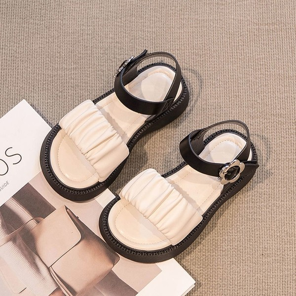 Детски летни сандали с равна подметка за момичета