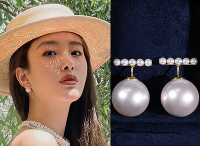 Női fülbevaló dekoratív gyöngyökkel