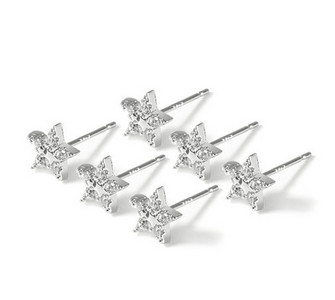 Kis elegáns fülbevaló különböző formájú ezüst színben