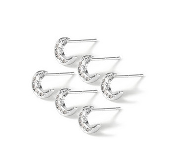 Kis elegáns fülbevaló különböző formájú ezüst színben