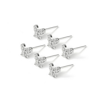 Kis elegáns fülbevaló különböző formájú ezüst színben