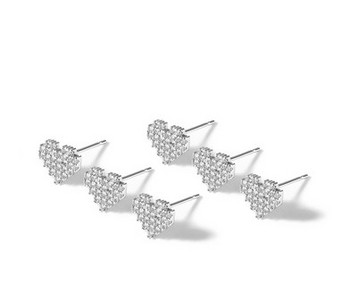 Kis elegáns fülbevaló különböző formájú ezüst színben