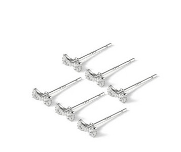 Kis elegáns fülbevaló különböző formájú ezüst színben