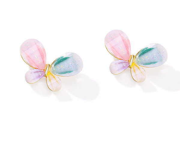 Női kis színes pillangós fülbevaló