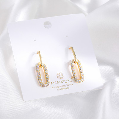 Γυναικεία χρυσά σκουλαρίκια με διακοσμητικές πέτρες