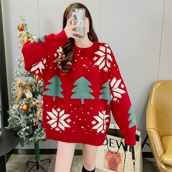 Kismama karácsonyi pulóver ovális nyakkivágással