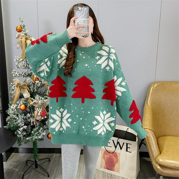 Kismama karácsonyi pulóver ovális nyakkivágással