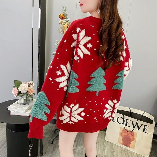 Kismama karácsonyi pulóver ovális nyakkivágással