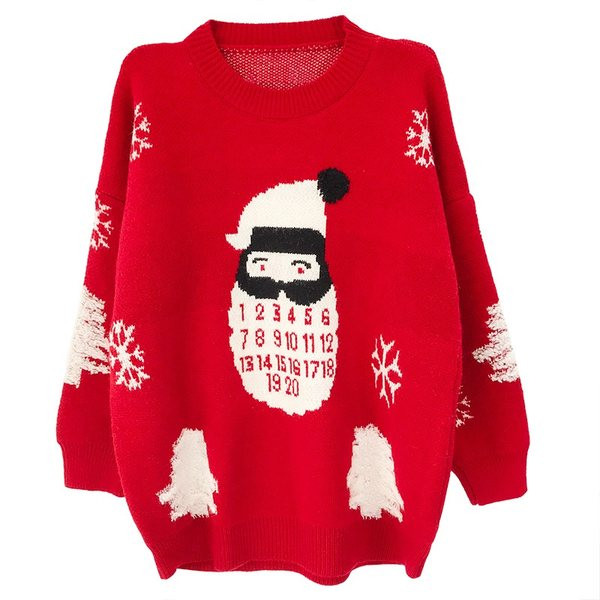 Női karácsonyi kismama O-nyakú pulóver