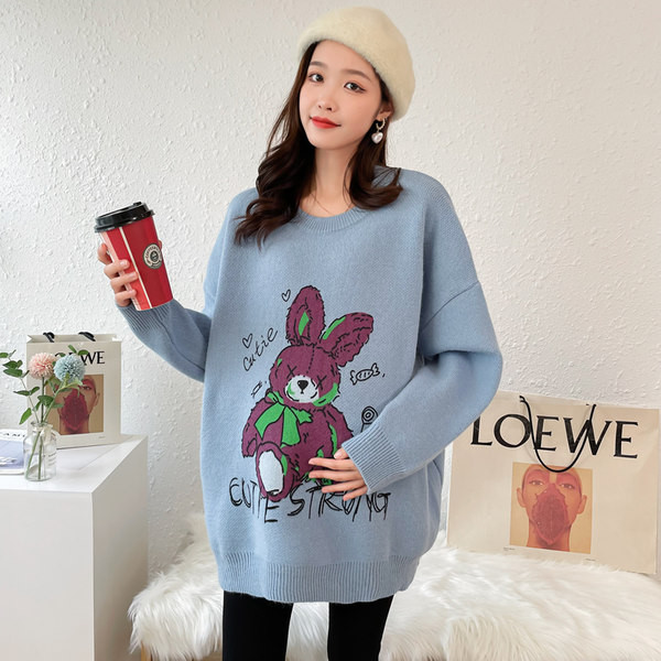 Női alkalmi kismama pulóver hímzéssel