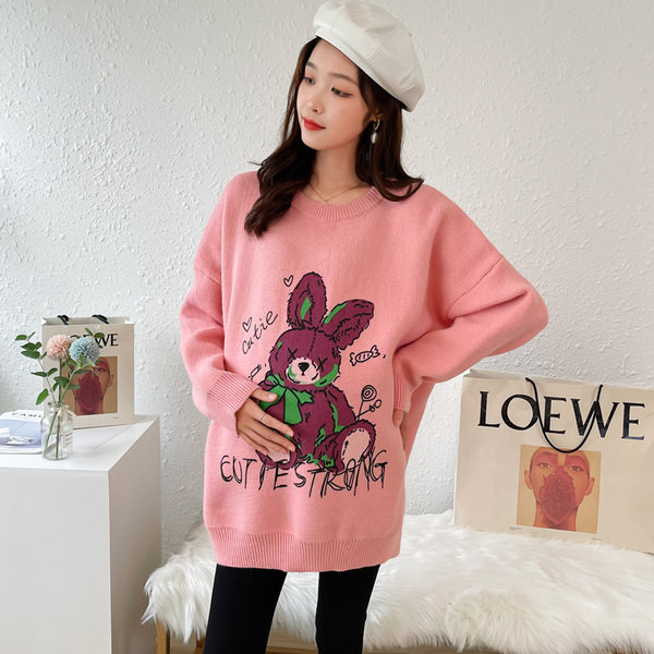 Női alkalmi kismama pulóver hímzéssel