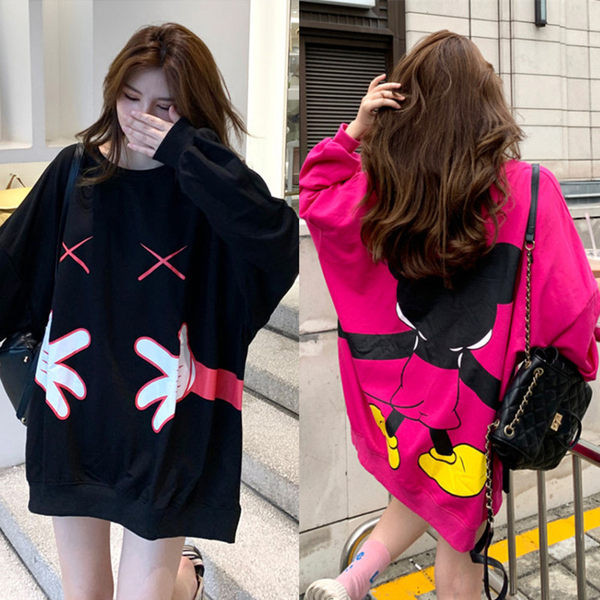 Női kismama pulóver - közepes hosszúságú plusz méretű