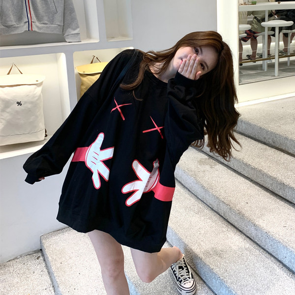 Női kismama pulóver - közepes hosszúságú plusz méretű