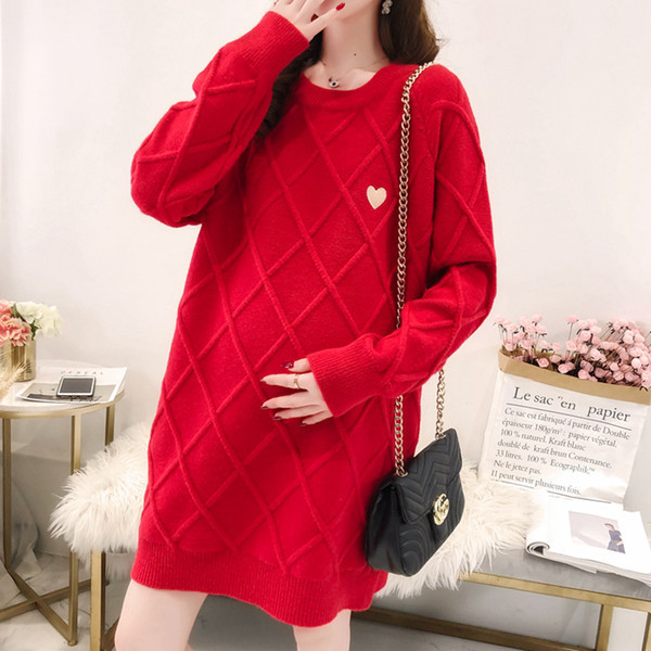 Hosszú kötött kismama tunika