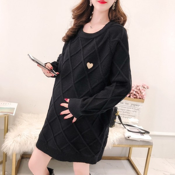 Hosszú kötött kismama tunika