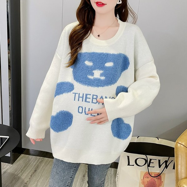 Női pulóver terhes nők számára - közepes hosszúságú