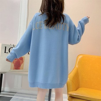 Дамски пуловер за бременни жени - свободно със средна дължина