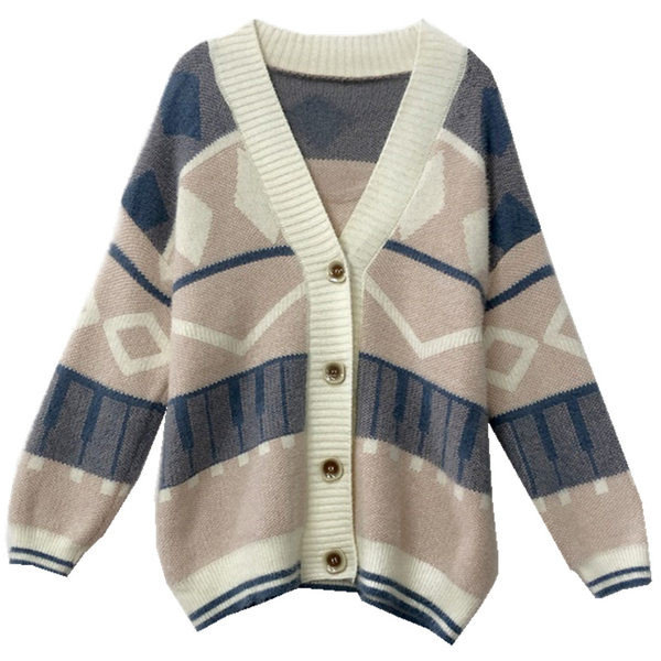 Női csíkos kismama gombos kardigán