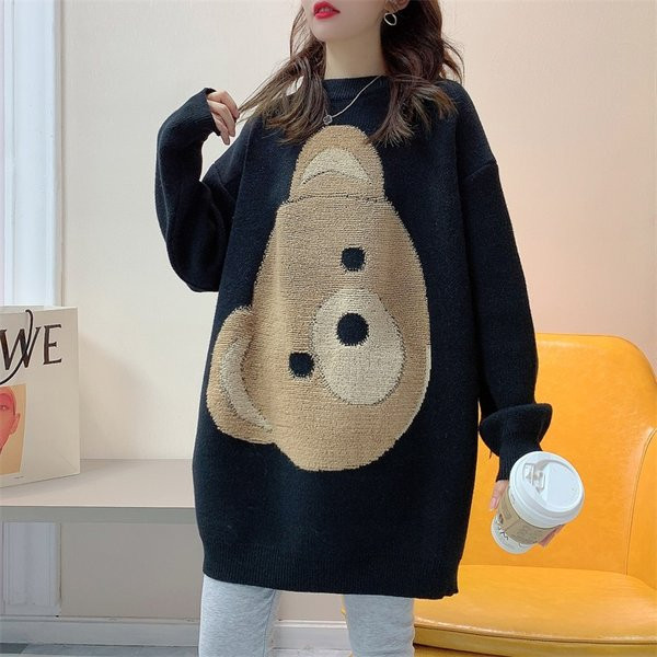 Divatos női nyakú kismama pulóver