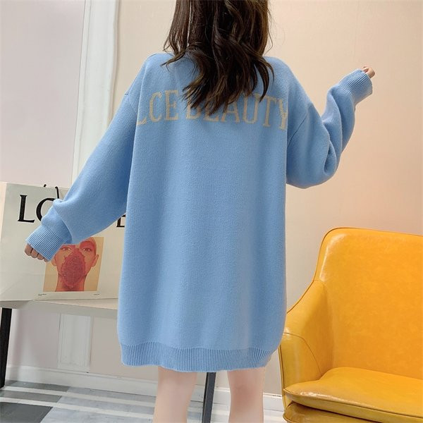 Divatos női nyakú kismama pulóver