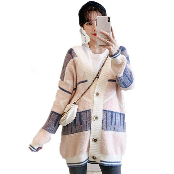 Коледен пуловер за бременни жени с копчета 