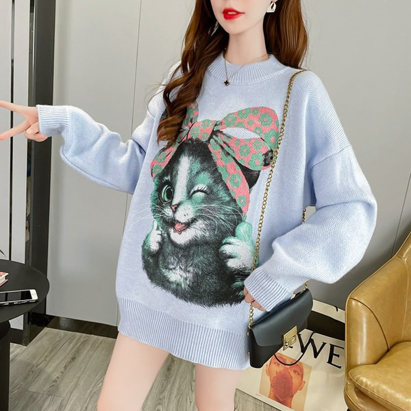 Pulóver terhes nőknek - kerek nyakkivágással