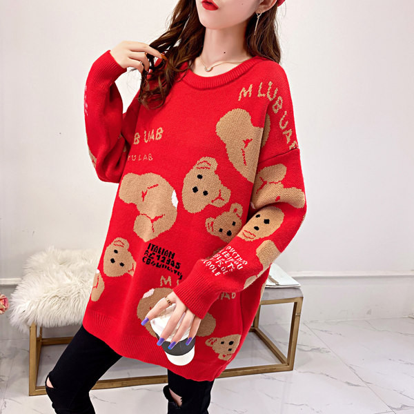 Színes kismama kötött pulóver