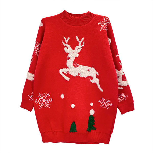 Γυναικείο χριστουγεννιάτικο πουλόβερ εγκυμοσύνης με λαιμόκοψη