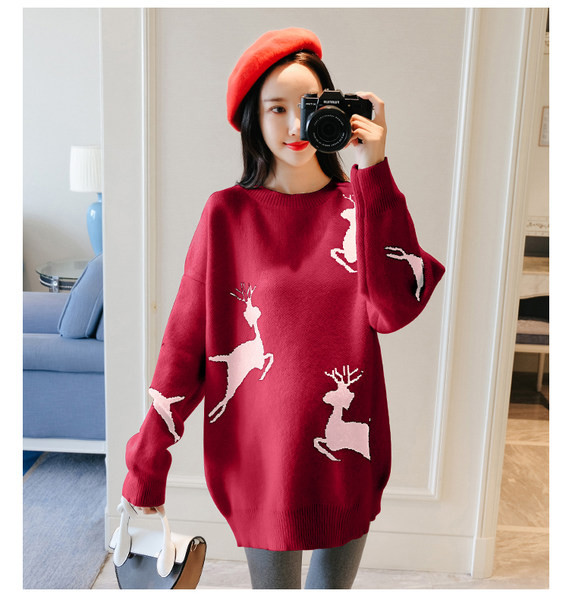 Női pulóverek terhes nőknek - közepes hosszúságú