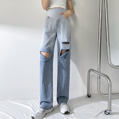 Női farmer széles modell elasztikus derékkal terhes nők számára