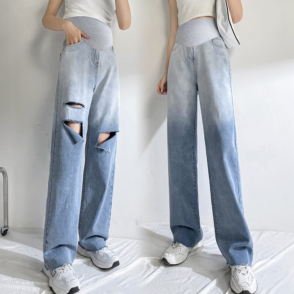 Női farmer széles modell elasztikus derékkal terhes nők számára