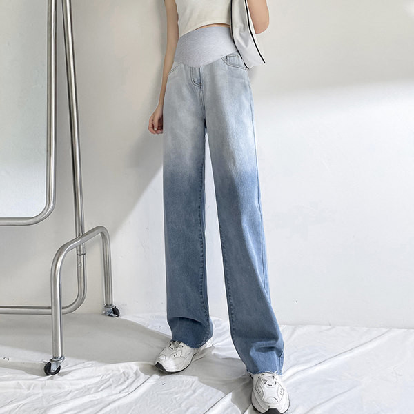 Női farmer széles modell elasztikus derékkal terhes nők számára