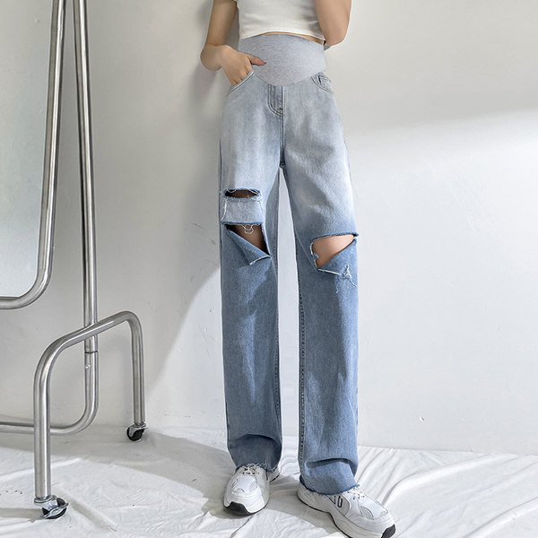 Női farmer széles modell elasztikus derékkal terhes nők számára