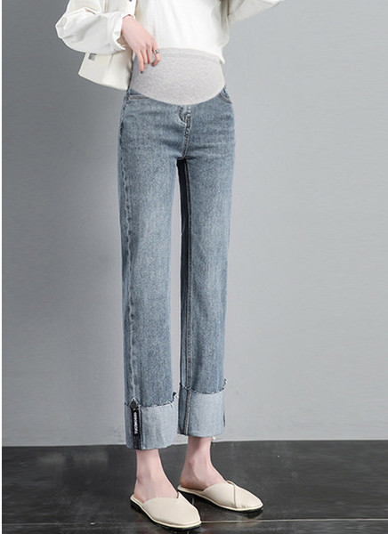 Női farmer terhes nőknek - magas derekú