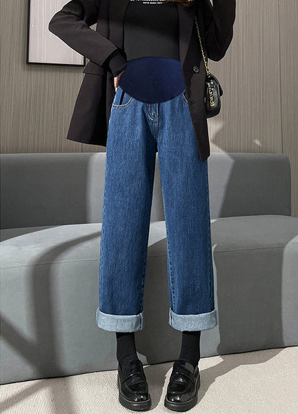 Kényelmes, széles szárú kismamafarmer