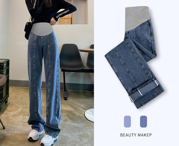 Női farmer terhes nőknek - vékony, két színben