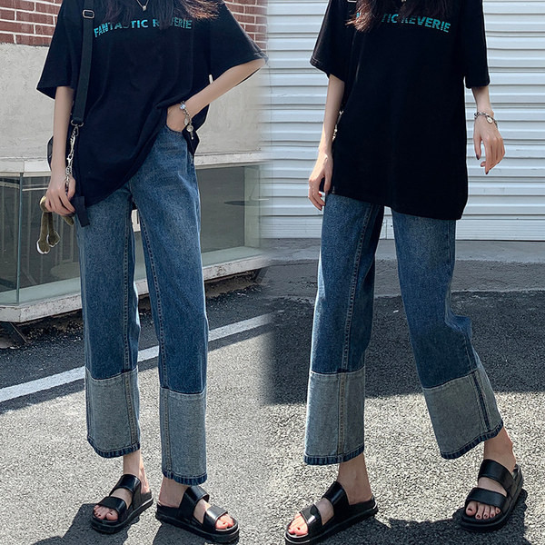 Női farmer terhes nőknek magas derékkal - egyenes és bő modell