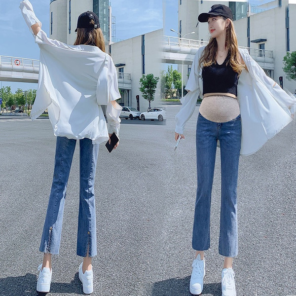 Ležerne traperice za trudnice - plava boja