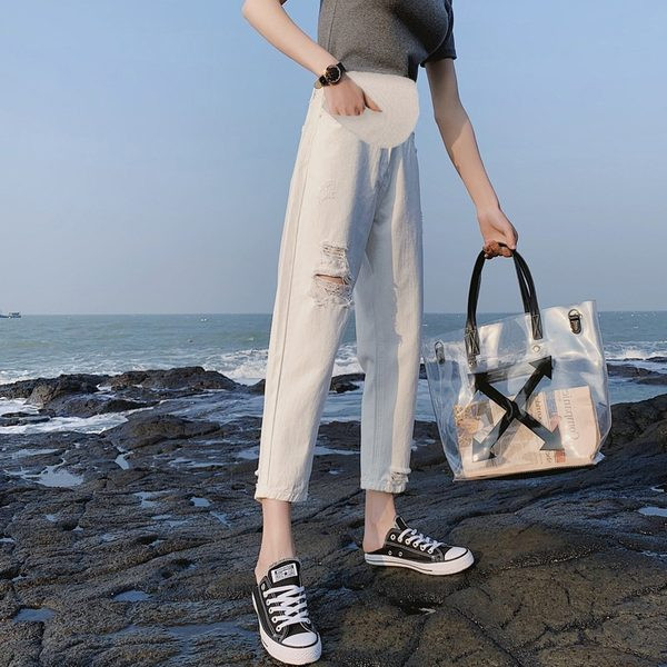 Ljetne poderane traperice za trudnice