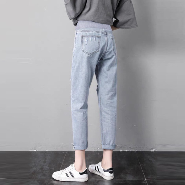 Дамски дънки за бременни жени - със скъсан ефект