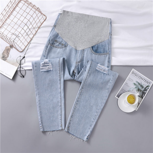 Дамски дънки за бременни жени - със скъсан ефект