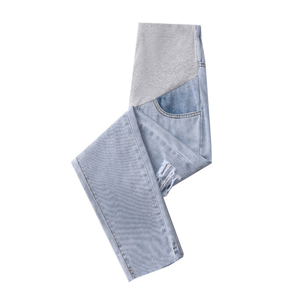 Дамски дънки за бременни жени - със скъсан ефект